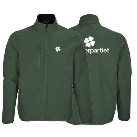 Softshelljacka herr, klöver på bröstet